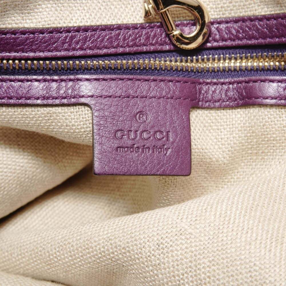 GUCCI Purple Leather Tote Bag - Picture 9 of 13